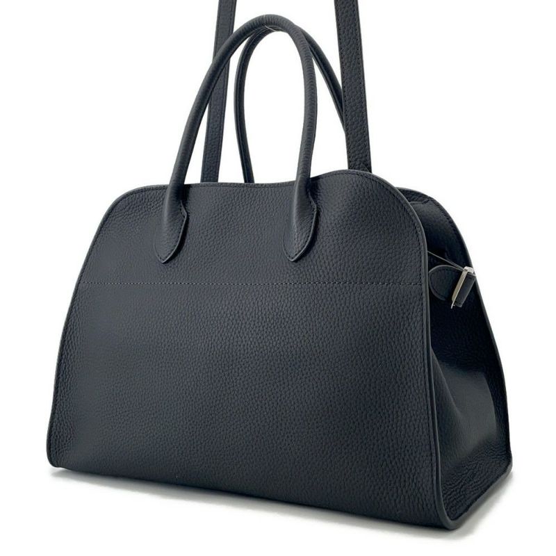 ザ ロウ ハンドバッグ ソフトマルゴー12 レザー W1586 THE ROW バッグ 2way 黒