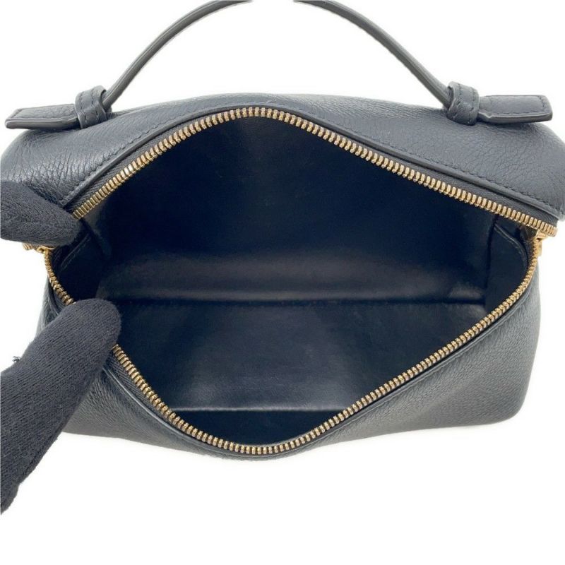 ロロピアーナ ハンドバッグ エクストラ・ポケット・ポーチ L19 レザー FAN4045  Loro Piana 2wayショルダー 黒