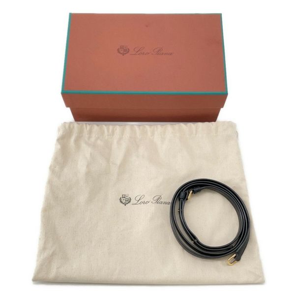 ロロピアーナ ハンドバッグ エクストラ・ポケット・ポーチ L19 レザー FAN4045  Loro Piana 2wayショルダー 黒