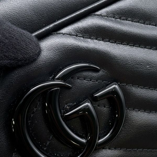 グッチ ショルダーバッグ GGマーモント キルティング スモール 447632 GUCCI バッグ チェーンショルダー 黒