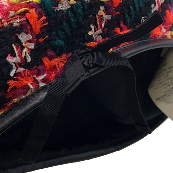 グッチ ベレー帽 ツイード チェック リボン サイズM GUCCI 帽子