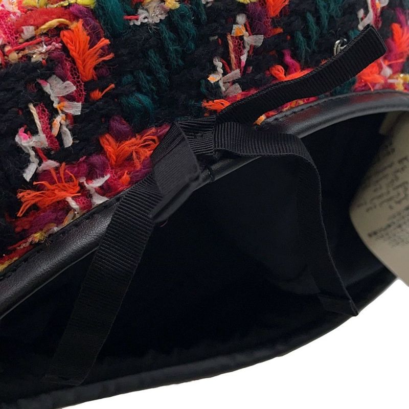 グッチ ベレー帽 ツイード チェック リボン サイズM GUCCI 帽子