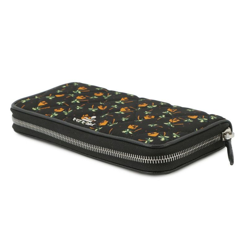 プラダ 長財布 ラウンドファスナーロングウォレット キルティング ヤシの木 PRADA 財布 黒