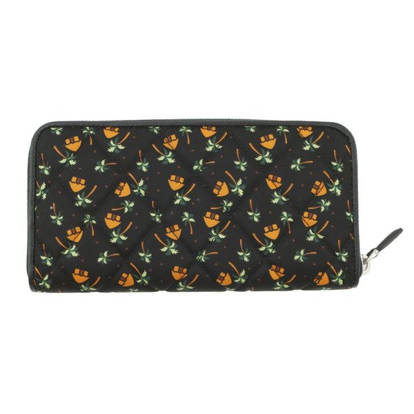 プラダ 長財布 ラウンドファスナーロングウォレット キルティング ヤシの木 PRADA 財布 黒