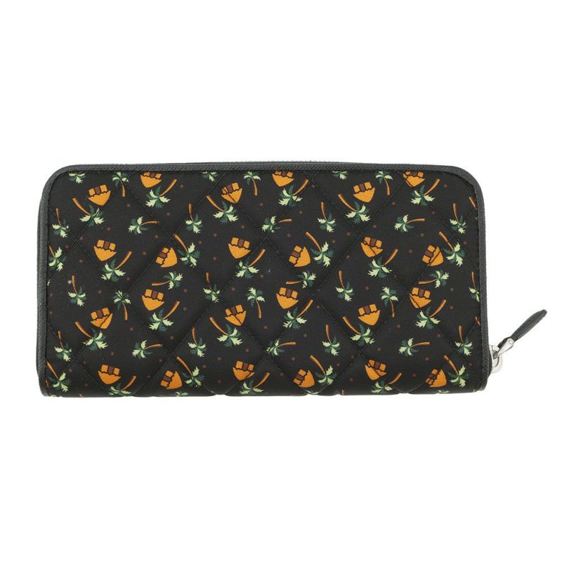 プラダ 長財布 ラウンドファスナーロングウォレット キルティング ヤシの木 PRADA 財布 黒