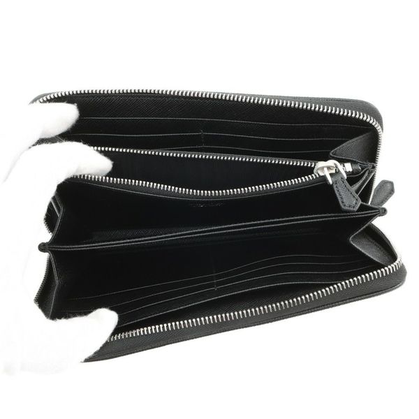 プラダ 長財布 ラウンドファスナーロングウォレット キルティング ヤシの木 PRADA 財布 黒