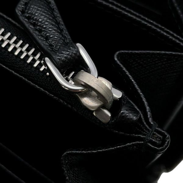 プラダ 長財布 ラウンドファスナーロングウォレット キルティング ヤシの木 PRADA 財布 黒