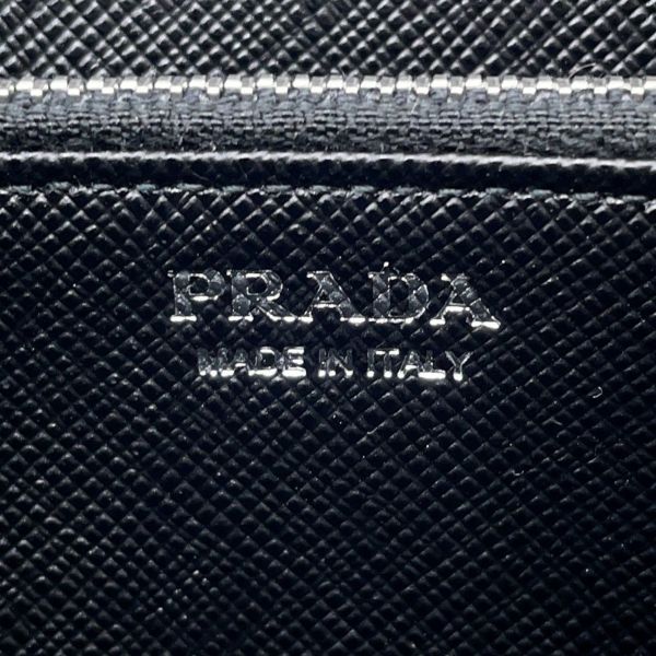 プラダ 長財布 ラウンドファスナーロングウォレット キルティング ヤシの木 PRADA 財布 黒