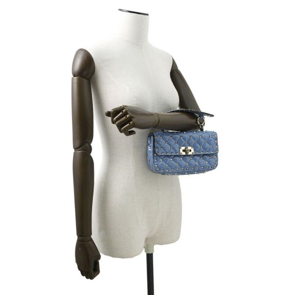 ヴァレンティノ・ガラヴァーニ ハンドバッグ ロックスタッズ スパイク スモール パテント RW2B0123VNE VALENTINO 2way