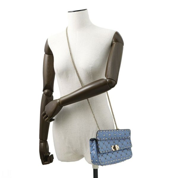 ヴァレンティノ・ガラヴァーニ ハンドバッグ ロックスタッズ スパイク スモール パテント RW2B0123VNE VALENTINO 2way