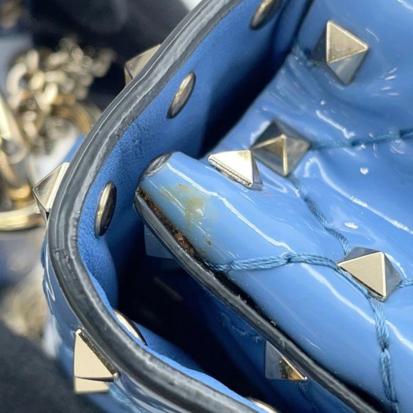 ヴァレンティノ・ガラヴァーニ ハンドバッグ ロックスタッズ スパイク スモール パテント RW2B0123VNE VALENTINO 2way