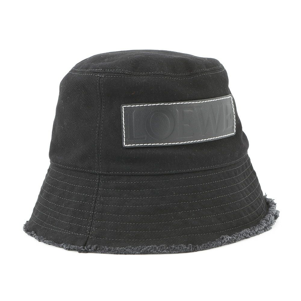 ロエベ ハット ロゴ キャンバス サイズ57 LOEWE 帽子 黒