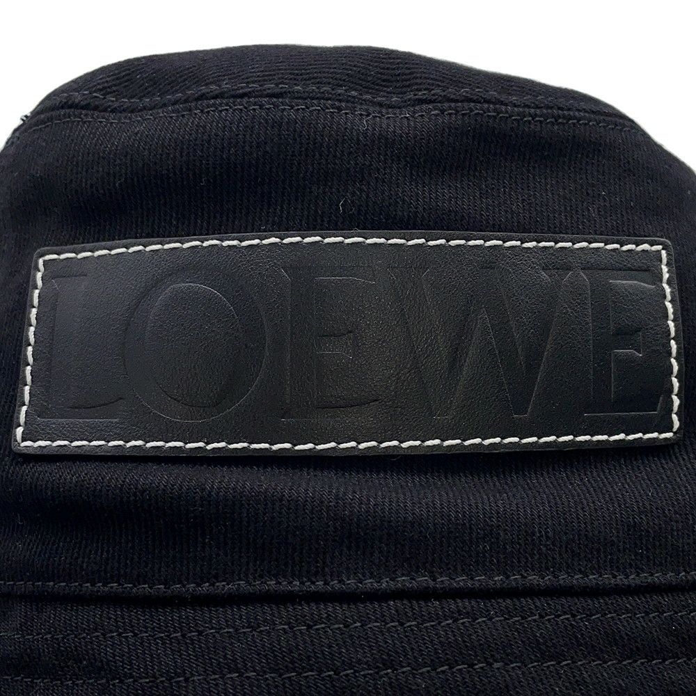 ロエベ ハット ロゴ キャンバス サイズ57 LOEWE 帽子 黒