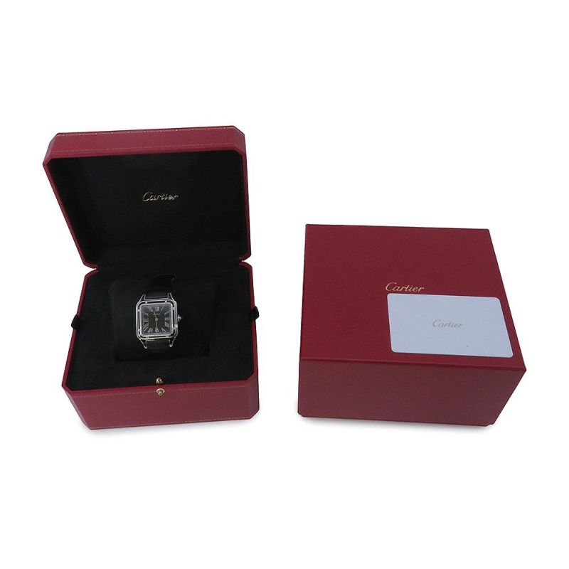 カルティエ サントス デュモン LM WSSA0046 Cartier 腕時計 黒文字盤 手巻き