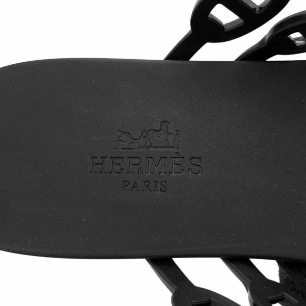 エルメス サンダル アイランド ラバー レディースサイズ37 HERMES 靴 黒