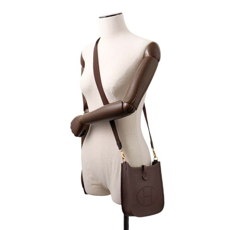 エルメス ショルダーバッグ エブリンTPM 111cm エベンヌ/ゴールド金具 トリヨンクレマンス K刻印 HERMES Evelyne