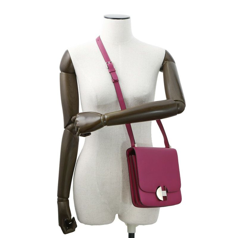 エルメス ショルダーバッグ 2002-20 ローズパープル/シルバー金具 エバーカラー D刻印 HERMES バッグ