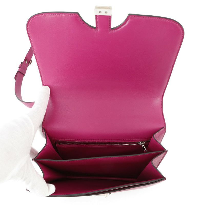 エルメス ショルダーバッグ 2002-20 ローズパープル/シルバー金具 エバーカラー D刻印 HERMES バッグ