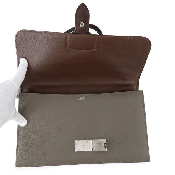 エルメス ショルダーバッグ サック ア デペッシュ エタン/シルバー金具 エプソン □O刻印 HERMES バッグ