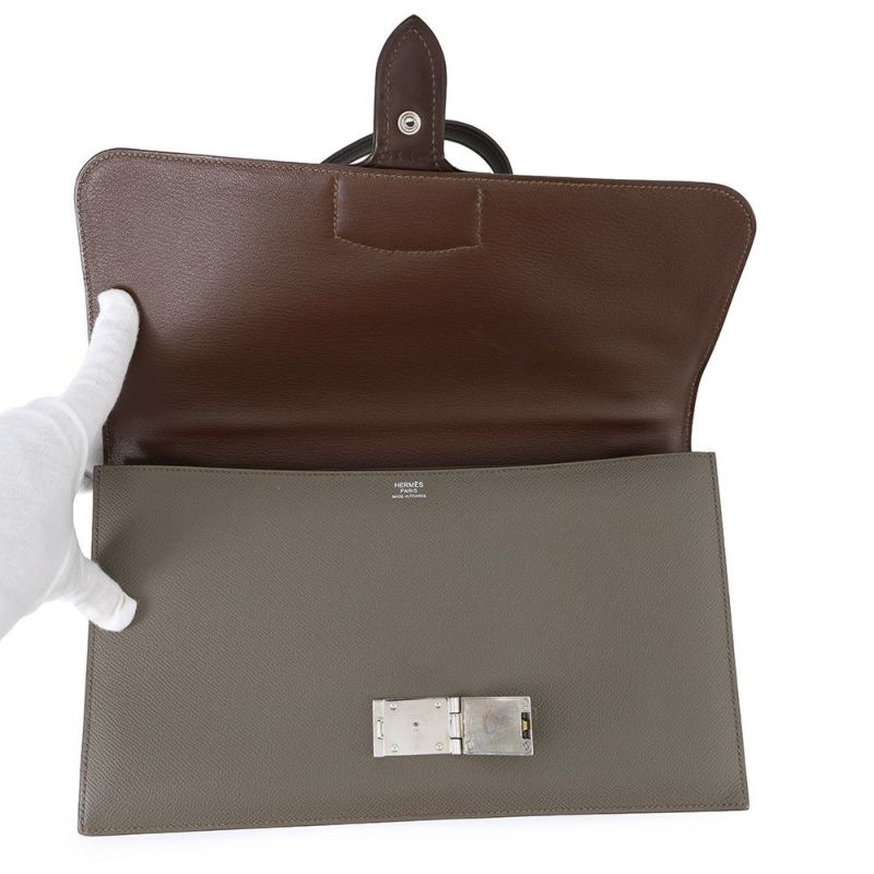 エルメス ショルダーバッグ サック ア デペッシュ エタン/シルバー金具 エプソン □O刻印 HERMES バッグ