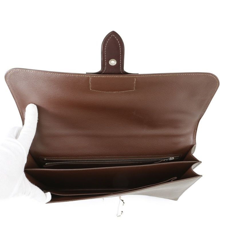 エルメス ショルダーバッグ サック ア デペッシュ エタン/シルバー金具 エプソン □O刻印 HERMES バッグ