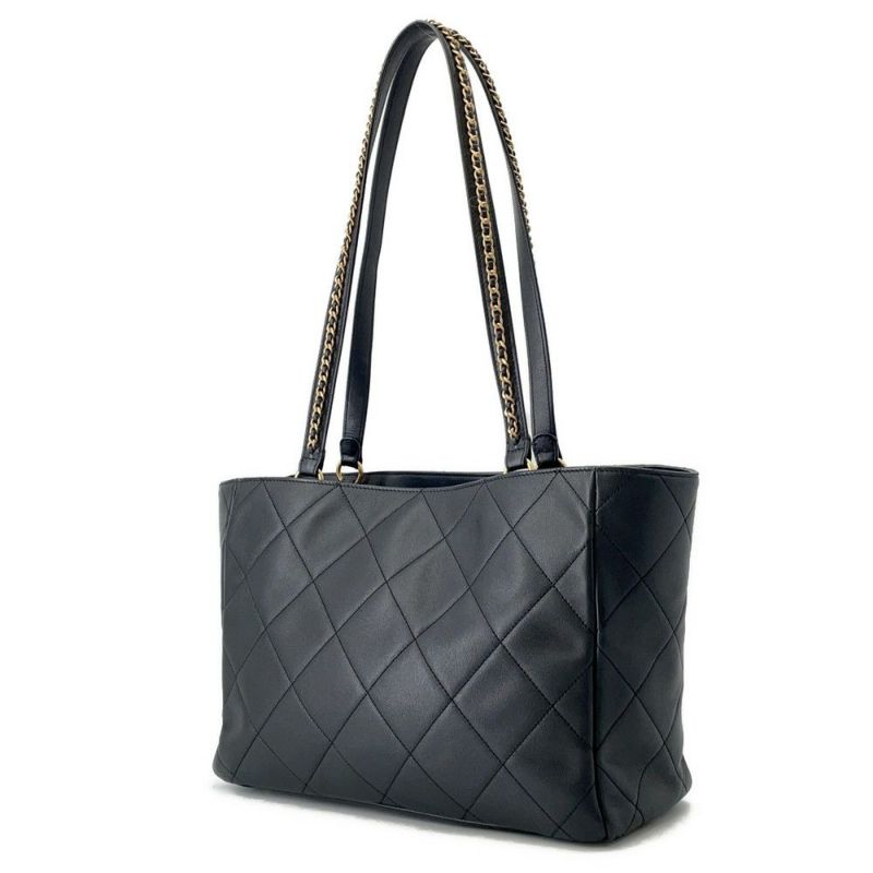 シャネル トートバッグ マトラッセ ココマーク ショッピングバッグ カーフレザー AS3537 CHANEL 黒