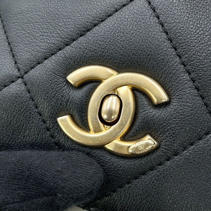 シャネル トートバッグ マトラッセ ココマーク ショッピングバッグ カーフレザー AS3537 CHANEL 黒