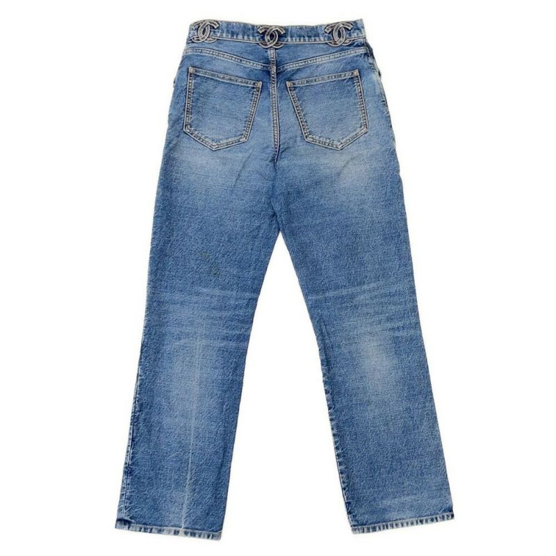 シャネル パンツ ココマーク コットン ラインストーン レディースサイズ36 P76791 CHANEL ボトムス