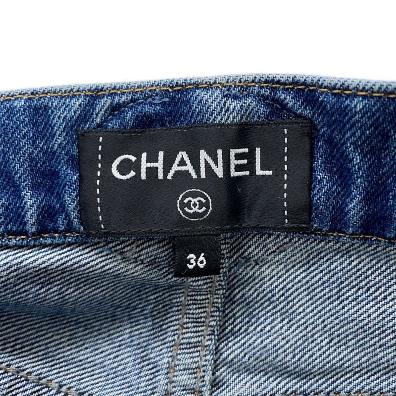 シャネル パンツ ココマーク コットン ラインストーン レディースサイズ36 P76791 CHANEL ボトムス