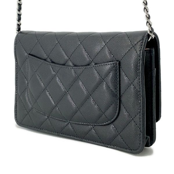 シャネル チェーンウォレット マトラッセ ココマーク キャビアスキン AP4326 CHANEL 財布 黒
