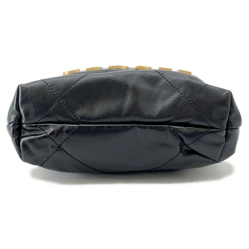 シャネル ハンドバッグ CHANEL 22 ミニ ココマーク シャイニーカーフレザー AS3980 CHANEL 2way 黒