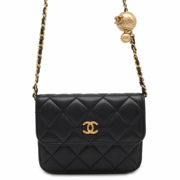 シャネル チェーンショルダーポーチ ミニ マトラッセ ココボール ラムスキン CHANEL ポシェット