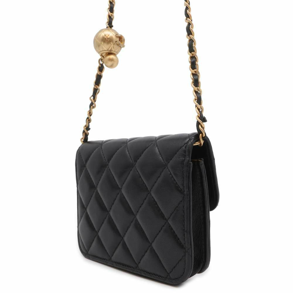 シャネル チェーンショルダーポーチ ミニ マトラッセ ココボール ラムスキン CHANEL ポシェット