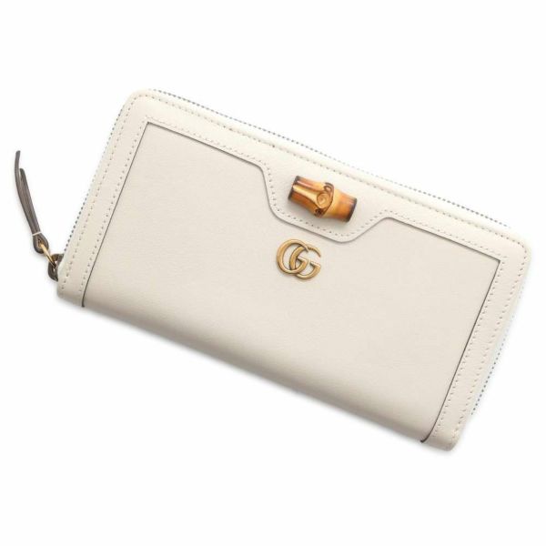 グッチ 長財布 ダイアナ バンブー レザー バンブー 658634 GUCCI 財布 ラウンドファスナー 白 安心保証 |  中古・新品ブランド販売ギャラリーレア公式通販