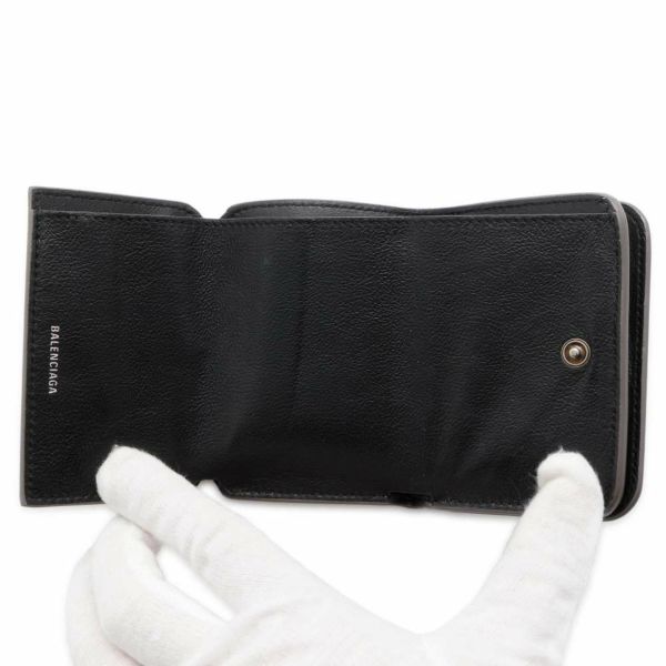 バレンシアガ 三つ折り財布 BBロゴ コンパクト レザー 601387