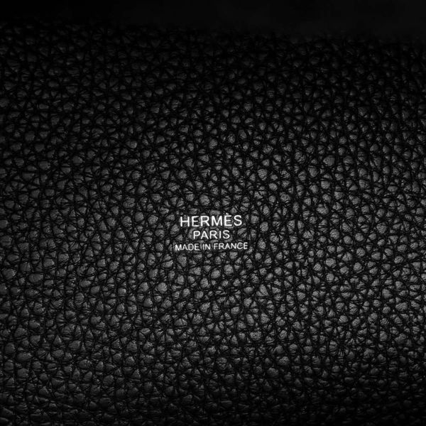 エルメス ハンドバッグ ピコタンロックMM ブラック/シルバー金具 トリヨンクレマンス B刻印 黒