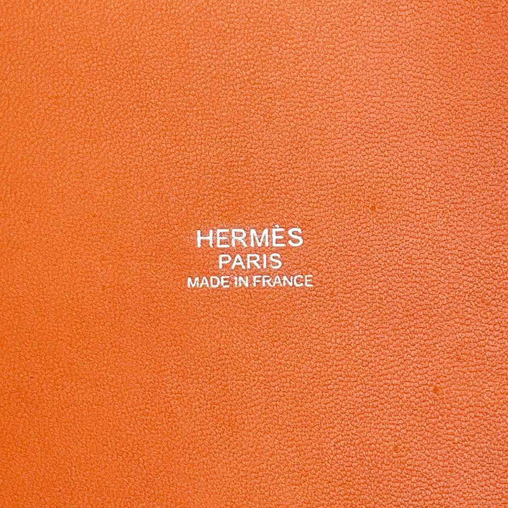 エルメス ハンドバッグ ピコタンロックMM タンジェリン/シルバー金具 オーストリッチ X刻印