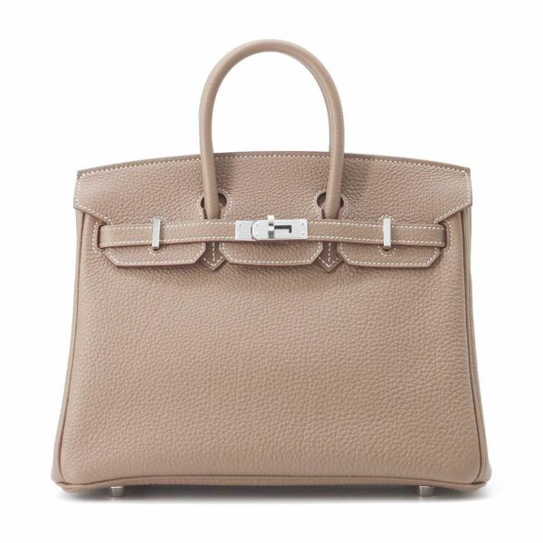 エルメス バーキン25 エトゥープ/シルバー金具 トゴ Z刻印 HERMES Birkin ハンドバッグ