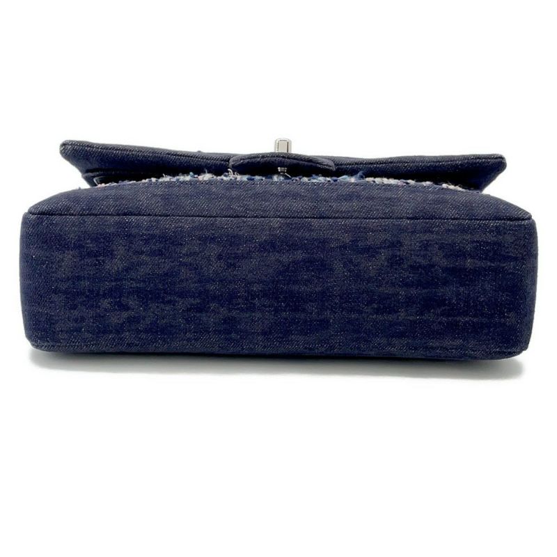 シャネル チェーンショルダーバッグ ココマーク ダブルチェーン デニム ツイード A01112 CHANEL