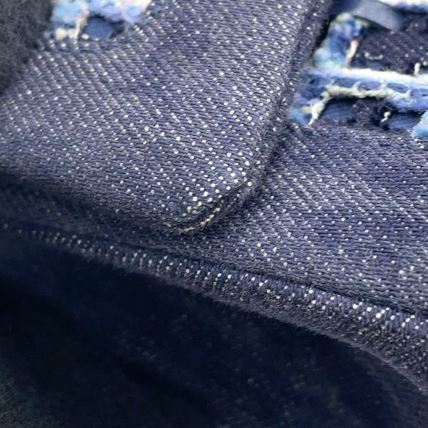 シャネル チェーンショルダーバッグ ココマーク ダブルチェーン デニム ツイード A01112 CHANEL