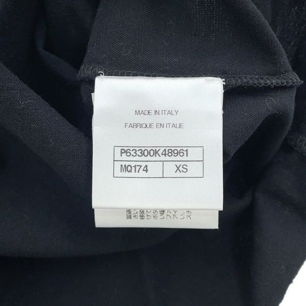 シャネル 長袖カットソー カメリア ロゴ コットン スパンコール レディースサイズXS P63300 CHANEL アパレル 黒