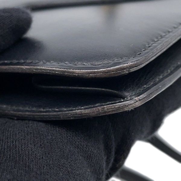 エルメス ショルダーバッグ サンドリーヌ ブラック/ゴールド金具 ボックスカーフ 〇D刻印 HERMES バッグ 黒