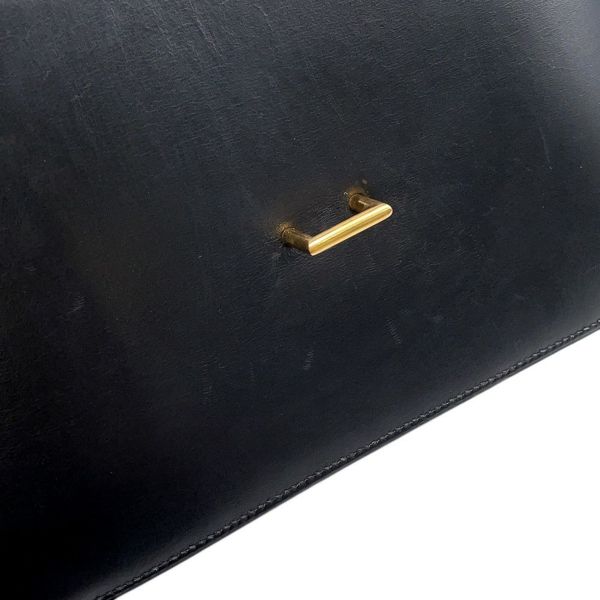 エルメス ショルダーバッグ サンドリーヌ ブラック/ゴールド金具 ボックスカーフ 〇D刻印 HERMES バッグ 黒