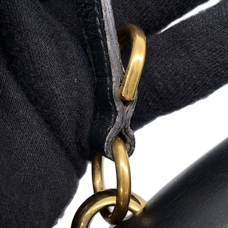 エルメス ショルダーバッグ サンドリーヌ ブラック/ゴールド金具 ボックスカーフ 〇D刻印 HERMES バッグ 黒