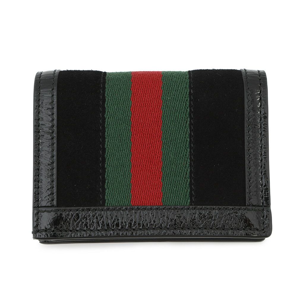 グッチ 二つ折り財布 オフィディア GG ミニウォレット スエード 523155 GUCCI 財布 黒