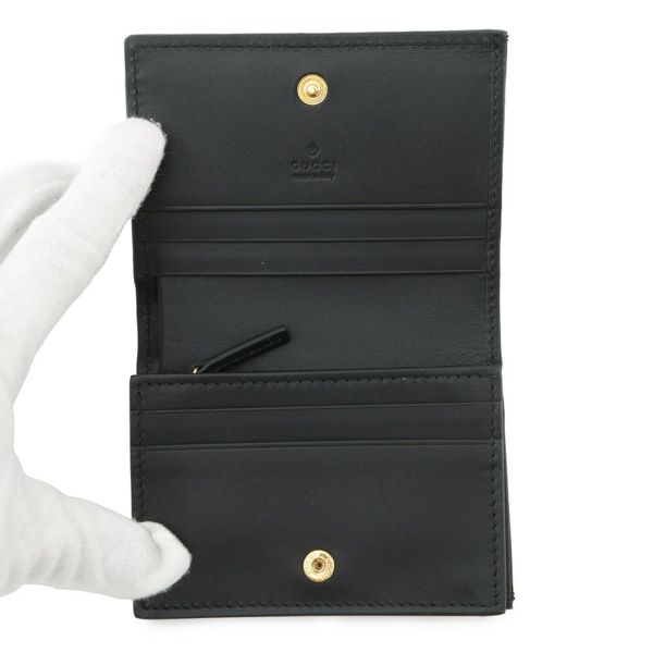 グッチ 二つ折り財布 オフィディア GG ミニウォレット スエード 523155 GUCCI 財布 黒