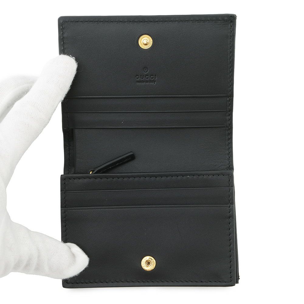グッチ 二つ折り財布 オフィディア GG ミニウォレット スエード 523155 GUCCI 財布 黒