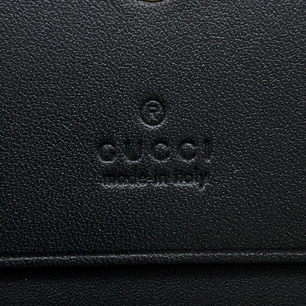 グッチ 二つ折り財布 オフィディア GG ミニウォレット スエード 523155 GUCCI 財布 黒