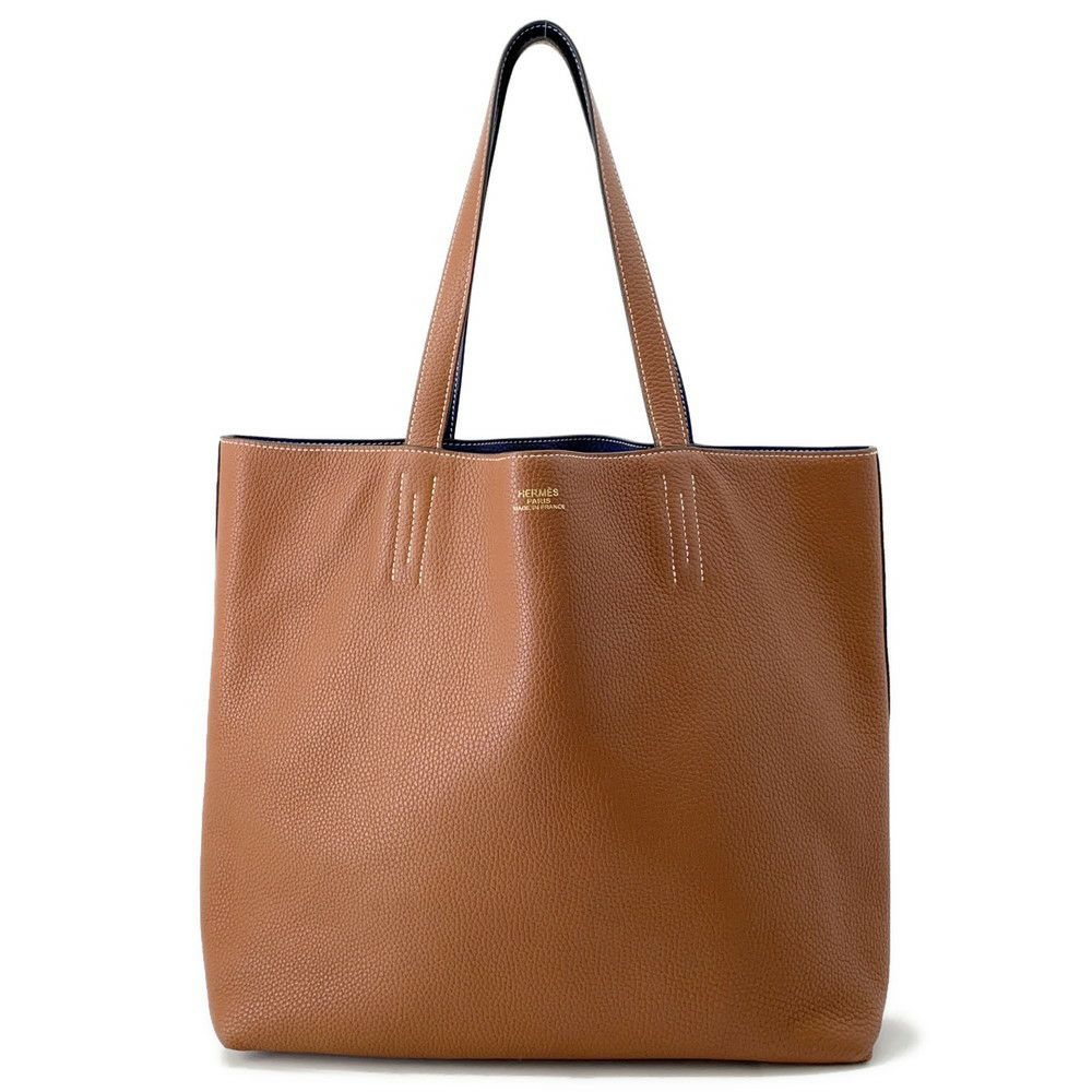 エルメス トートバッグ ドゥブルセンス45 ブルーニュイ/ゴールド トリヨンクレマンス C刻印