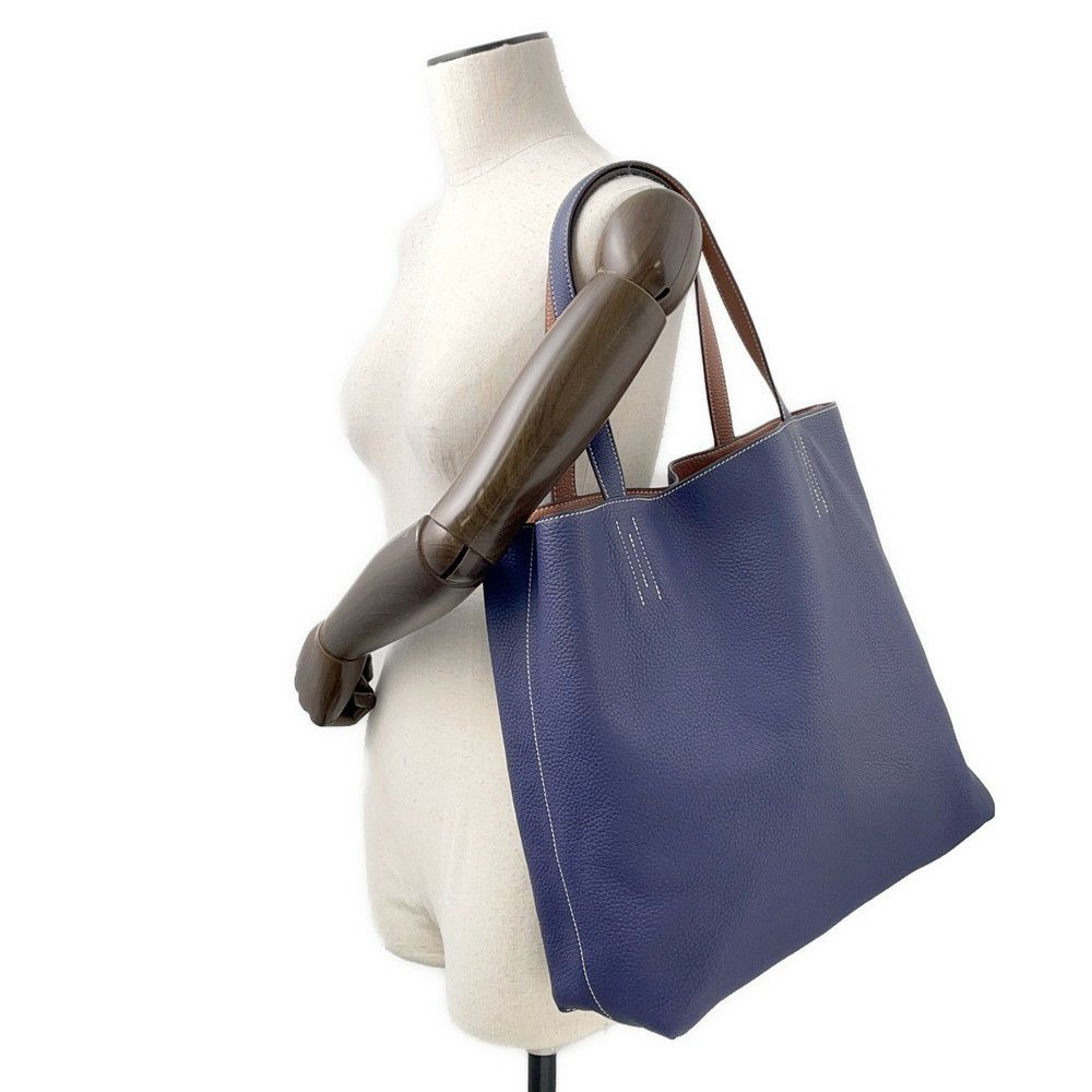 エルメス トートバッグ ドゥブルセンス45 ブルーニュイ/ゴールド トリヨンクレマンス C刻印